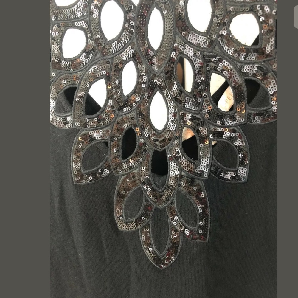 Boston Proper Glamorous Cut Out Sweater Black - Picture 2 of 7